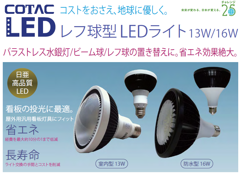レフ球型LEDライト